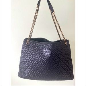 Tory Burch Black Leather Tote